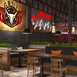 Дизайн интерьера кафе The Grill в Житомире от дизайн студии Graffit