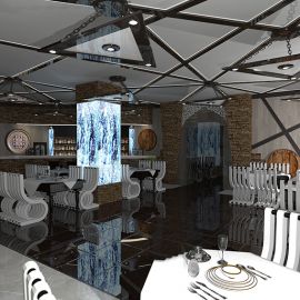 Дизайн интерьера ресторана Alazani в Киеве от дизайн студии Graffit
